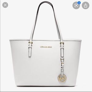 Small white Michael kors jet set tote